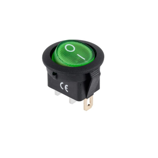 Στρογγυλός διακόπτης On/Off 12V 20A 3 pins πράσινο OEM