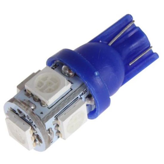 T10 W5W W16W 5 SMD LED 12V μπλέ 1 τεμ. OEM