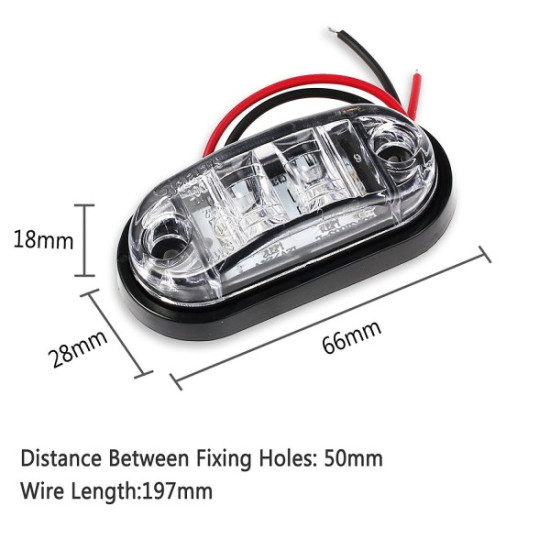 LED Φώτα Όγκου Φορτηγών IP66 Λευκό 12v-24v σε 10 τεμάχια ΟΕΜ