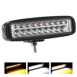 Προβολάκι 18Watt Μίνι Led Μπάρα 18LED λευκό-κίτρινο σταθερό ΟΕΜ