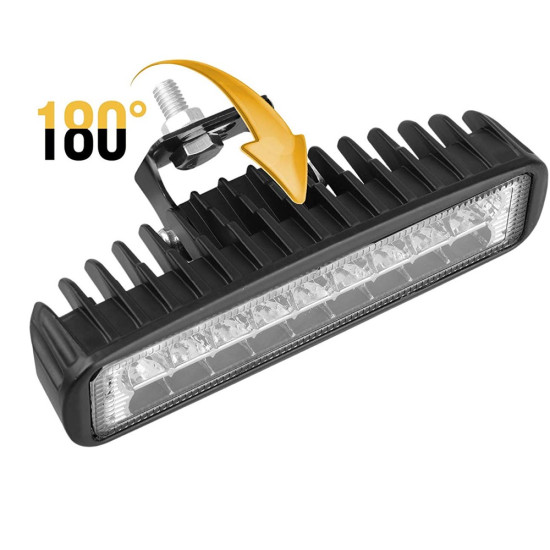 Προβολάκι 18Watt Μίνι Led Μπάρα 18LED λευκό-κίτρινο σταθερό ΟΕΜ