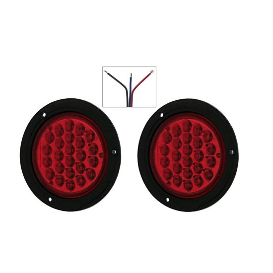 Ζευγάρι στρογγυλά φανάρια LED 24V με σκάλα high/low κόκκινο - ΟΕΜ