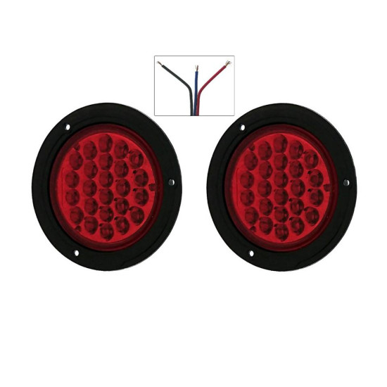 Ζευγάρι στρογγυλά φανάρια LED 24V με σκάλα high/low κόκκινο - ΟΕΜ