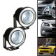 2 Χ Universal fog φώτα ομίχλης LED COB Angel Eyes 2.5 ίντσες 64mm λευκό στεφάνι IP65 – OEM