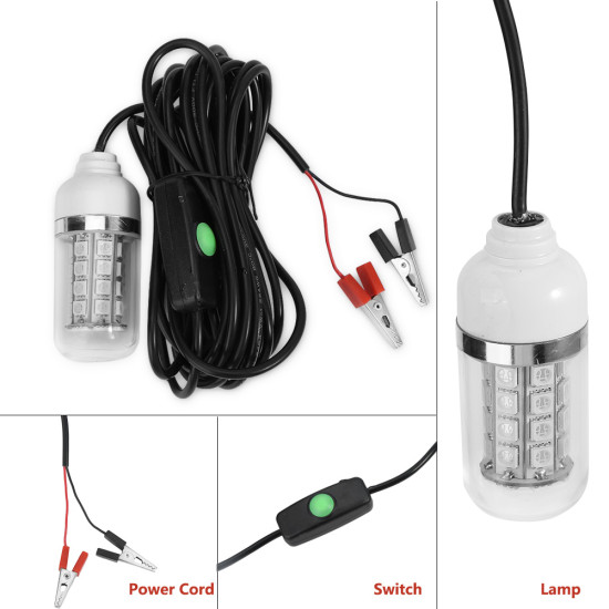 Λάμπα ψαρέματος αδιάβροχη για Καλαμάρια 12V 15w 180 LEDs 5m Καλώδιο 900 Lm