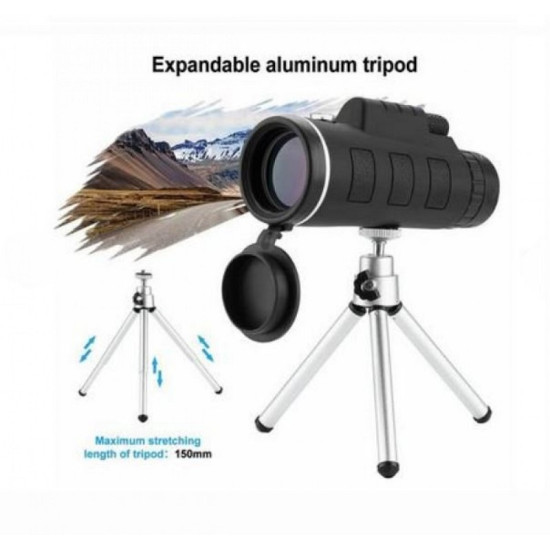 Compact Μονόκυαλο Near Focus 40x60 WeatherProof με Τρίποδο και Βάση για Κινητό - OEM