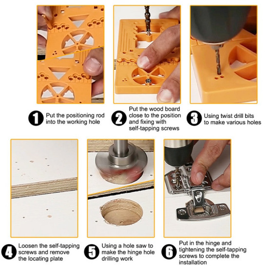 Σετ τρυπάνι Φ35mm με οδηγό και πλάκα στερέωσης για μεντεσέδες ντουλαπιών OEM Σετ τρυπάνι Φ35mm με οδηγό και πλάκα στερέωσης για μεντεσέδες ντουλαπιών OEM