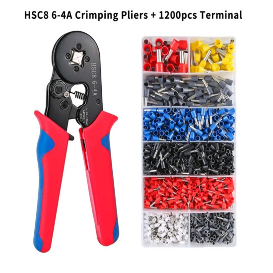 Σετ Αυτορυθμιζόμενη Πρέσα Ακροδεκτών Με 1200 Ακροδέκτες  0.25-10mm² OEM