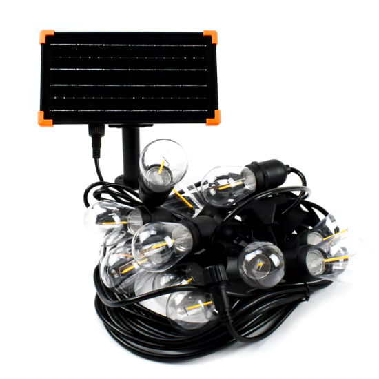 Ηλιακή Αδιάβροχη Γιρλάντα Εξωτερικού Χώρου 12LED 10m Λευκού Φωτισμού RiXME RZ.SLDC-10M12D