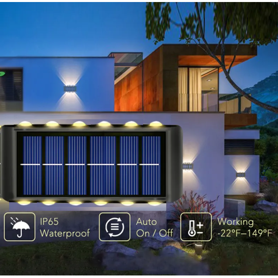 Ηλιακό Επιτοίχιο Φωτιστικό 12LED Εξωτερικού Χώρου Αδιάβροχο ON/OFF 2τεμ. - ΟΕΜ Ηλιακό Επιτοίχιο Φωτιστικό 12LED Εξωτερικού Χώρου Αδιάβροχο ON/OFF 2τεμ. - ΟΕΜ