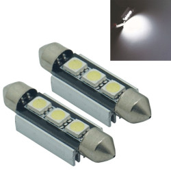 LED Σωληνωτό Φωτάκι Αυτοκινήτου Festoon 36mm 3 SMD 5050 Canbus-2 τεμάχια ΟΕΜ