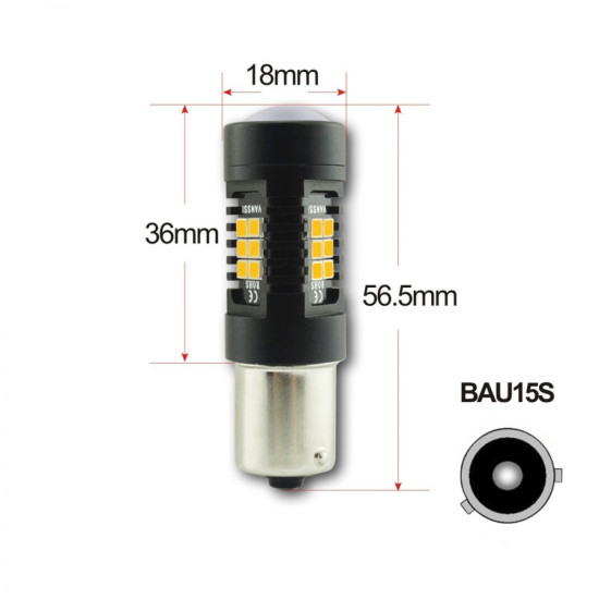 Μονοπολική λάμπα LED 9W 21 SMD πορτοκαλί PY21W (Ζευγάρι ) OEM