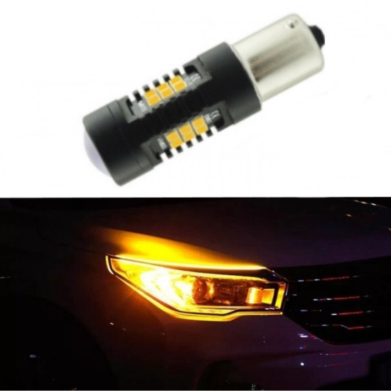 Μονοπολική λάμπα LED 9W 21 SMD πορτοκαλί PY21W (Ζευγάρι ) OEM