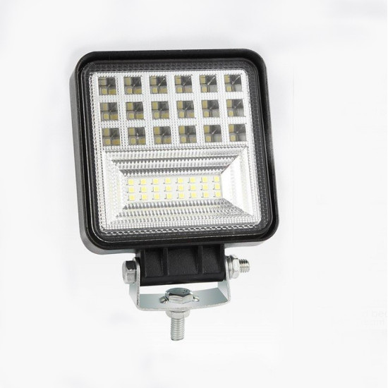 Προβολέας μπάρα τετράγωνος LED 124W ΛΕΥΚΟ με διπλή σκάλα DLR ANGEL EYES ΜΠΛΕ - OEM