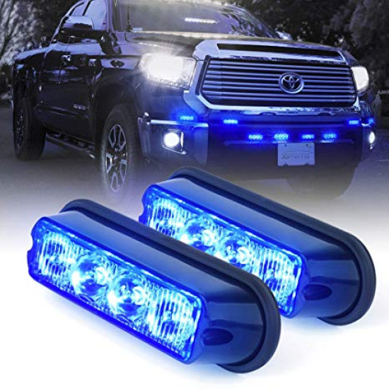 Φώτα LED Strob Αστυνομίας-Ασφαλείας Μπλέ DC12/24V 4 LED - ΟΕΜ