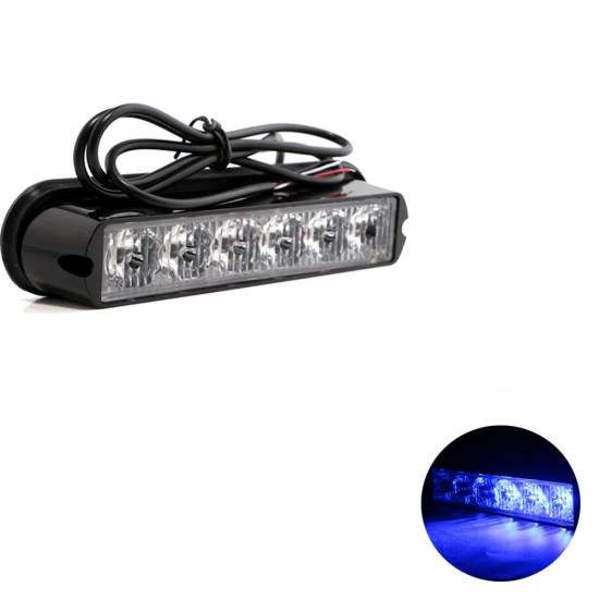 Φώτα LED Strob Αστυνομίας-Ασφαλείας Μπλέ DC12/24V 4 LED - ΟΕΜ