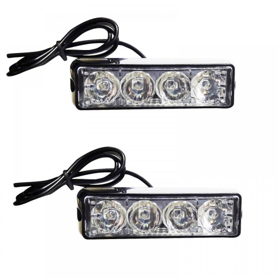 Φώτα LED Strob Αστυνομίας-Ασφαλείας Κόκκινο DC12V 4 LED - ΟΕΜ