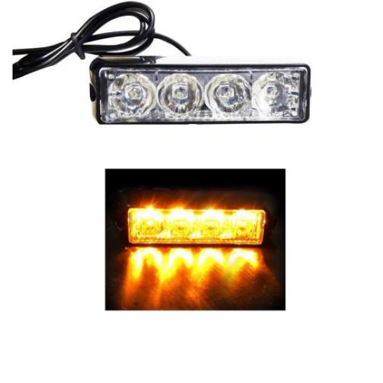 Φώτα LED Strob Αστυνομίας-Ασφαλείας Πορτοκαλί DC12/24V 4 LED - ΟΕΜ