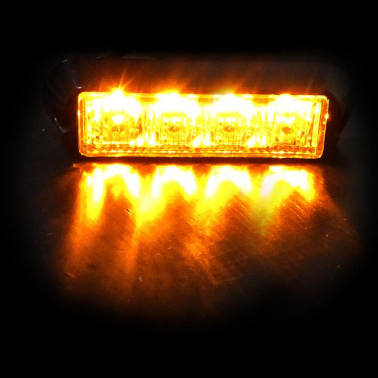 Φώτα LED Strob Αστυνομίας-Ασφαλείας Πορτοκαλί DC12/24V 4 LED - ΟΕΜ