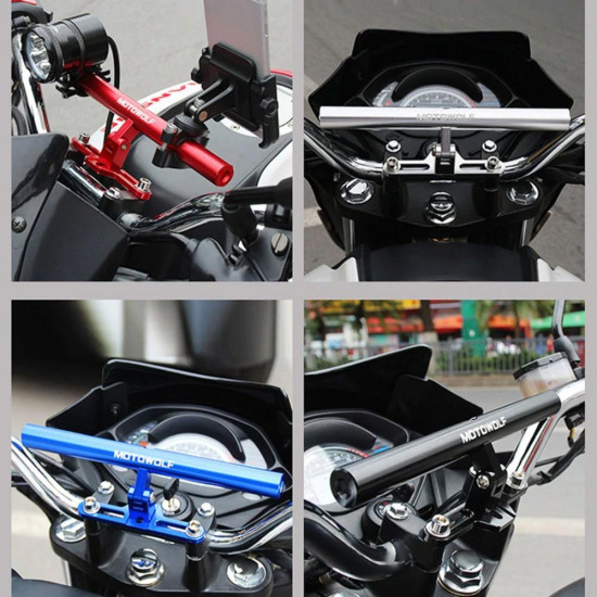 Πολυχρηστική Μπάρα Αλουμινίου Crossbar Βάση Motowolf 24cm