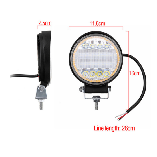 Προβολέας εργασίας 126W διπλή σκάλα LED στρογγυλός
