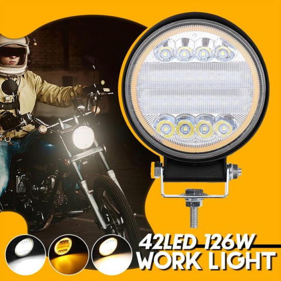 Προβολέας εργασίας 126W διπλή σκάλα LED στρογγυλός