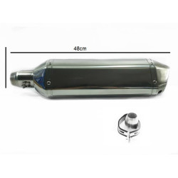 ΤΕΛΙΚΟ ΕΞΑΤΜΙΣΗΣ REPLICA AKRAPOVIC ME ΜΟΝΗ ΜΠΟΥΚΑ ΤΥΠΟΥ ΝΙΚΕΛ 48 CM OEM