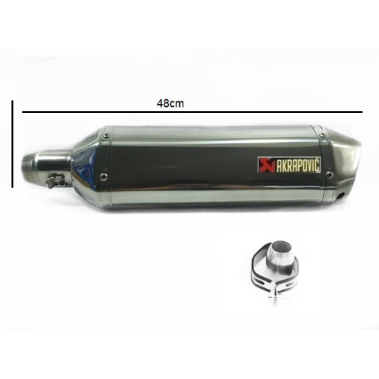 ΤΕΛΙΚΟ ΕΞΑΤΜΙΣΗΣ REPLICA AKRAPOVIC ME ΜΟΝΗ ΜΠΟΥΚΑ ΤΥΠΟΥ ΝΙΚΕΛ 48 CM OEM