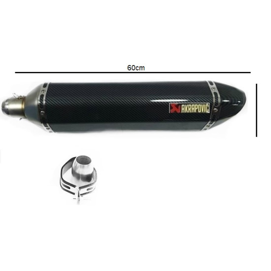 ΤΕΛΙΚΟ ΕΞΑΤΜΙΣΗΣ REPLICA AKRAPOVIC ME ΜΟΝΗ ΜΠΟΥΚΑ ΤΥΠΟΥ CARBON 60 CM ΟΕΜ.