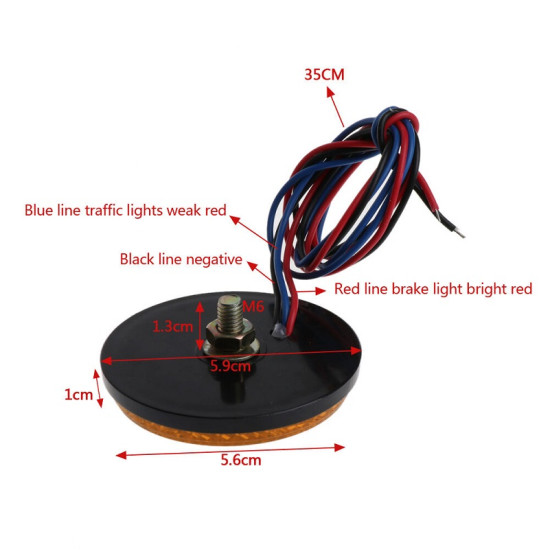 Led στρογγυλή λυχνία 12v- led Κόκκινο - OEM