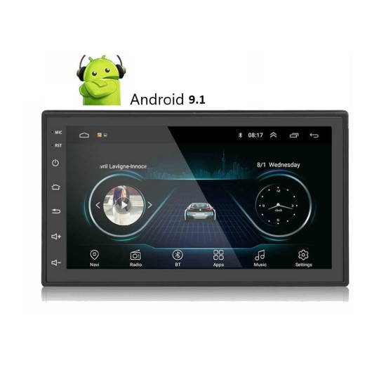 Οθόνη αυτοκινήτου 2din Universal 7″ ANDROID 9.1 slim
