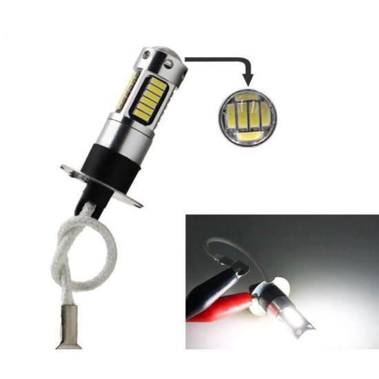 H3 LED 30 SMD φώτα ημέρας 12v 6000K cool white  1τεμ. IP65 OEM