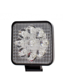 LED mini προβολέας τετράγωνος αδιάβροχος κατευθυντικός 9 SMD 27W 12V/24V IP67 2430LM 6000K για βάρκες τρακτέρ φορτηγά αυτοκίνητα YN-WORK-27W