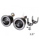 2 Χ Universal fog φώτα ομίχλης LED COB Angel Eyes 3.5 ίντσες 89mm μπλέ στεφάνη IP65 - OEM