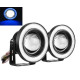 2 Χ Universal fog φώτα ομίχλης LED COB Angel Eyes 3.5 ίντσες 89mm μπλέ στεφάνη IP65 - OEM
