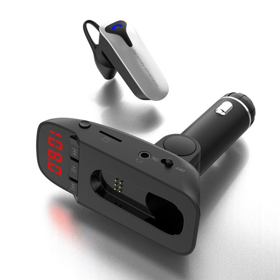 ER9 Wireless FM Transmitter Car MP3 Player με Ακουστικό Bluetooth - Μαύρο ER9 Wireless FM Transmitter Car MP3 Player με Ακουστικό Bluetooth - Μαύρο