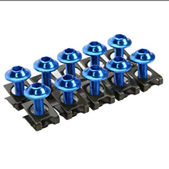 10 τεμάχια διακοσμητικές βίδες M6 6mm Yamaha Honda Suzuki KTM Μπλέ