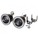 2 Χ Universal fog φώτα ομίχλης LED COB Angel Eyes 3 ίντσες- 7.6mm λευκό στεφάνι IP65 OEM