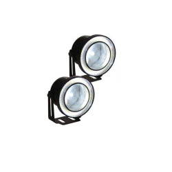 2 Χ Universal fog φώτα ομίχλης LED COB Angel Eyes 3.5 ίντσες 89mm λευκό στεφάνι IP65– OEM