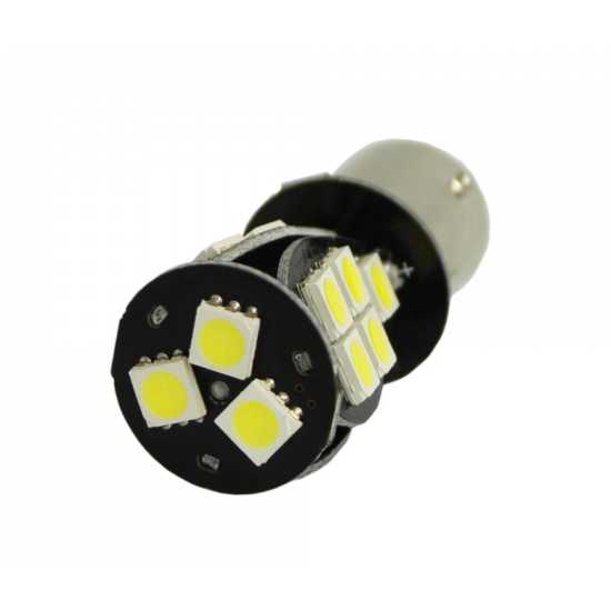 Μονοπολική LED αυτοκινήτου 1156 BA15S 12V 6000K 18 SMD λευκή - ΟΕΜ