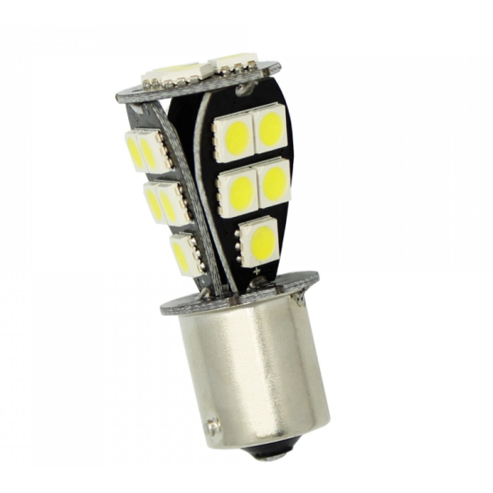 Μονοπολική LED αυτοκινήτου 1156 BA15S 12V 6000K 18 SMD λευκή - ΟΕΜ