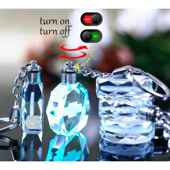 Φωτιζόμενο Γυάλινο Rgb μπρελόκ Ford OEM.