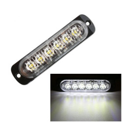 Φανάρι led 18W 6 LED Car Strobe Lights Bar 12V-24V Emergency Warning Flashing Lamp Λευκό - ΟΕΜ