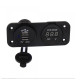 Σετ Βολτόμετρο κόκκινο 12/24V και διπλός USB φορτιστής αυτοκινήτου μπλε με βάση πάνελ OEM