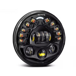 Προβολέας LED BLACK HELIOS για τζιπ 7 ιντσών (17,78 cm) Πορτοκαλί/Λευκό 2 σκάλες 1 pcs OEM.