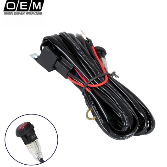 Πλεξούδα για Μπάρες και Προβολάκια LED Work Lights DC 12V με Διακόπτη On-Off Αδιάβροχη IP65-OEM.