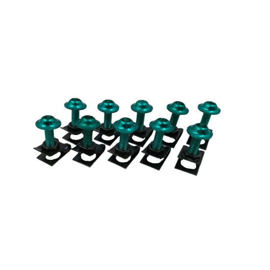 10 τεμάχια διακοσμητικές βίδες M6 6mm Yamaha Honda Suzuki KTM Hunter Green.