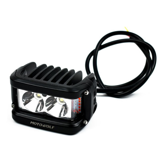 Προβολάκι Αλουμινίου Μοτοσυκλέτας 25W 12-80V 6500Κ Motowolf MDL5002 – Μαύρο