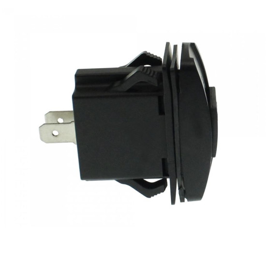 Φορτιστής με 2 θύρες USB για αυτοκίνητο, φορτηγό, βάρκα και μοτοσυκλέτα 12V/24V και μπλε φωτισμό - ΟΕΜ
