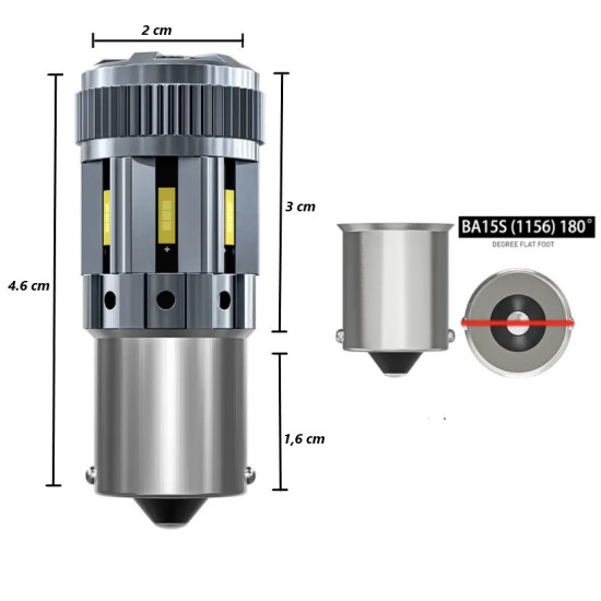 Μονοπολικές λάμπες Λευκό Σετ 54 watt Led 6000k 1156 YAO.